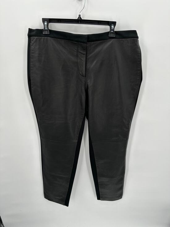 H by Halston Pants - H By Halston Faux Leather Panel Black Dress Pants // 18W
